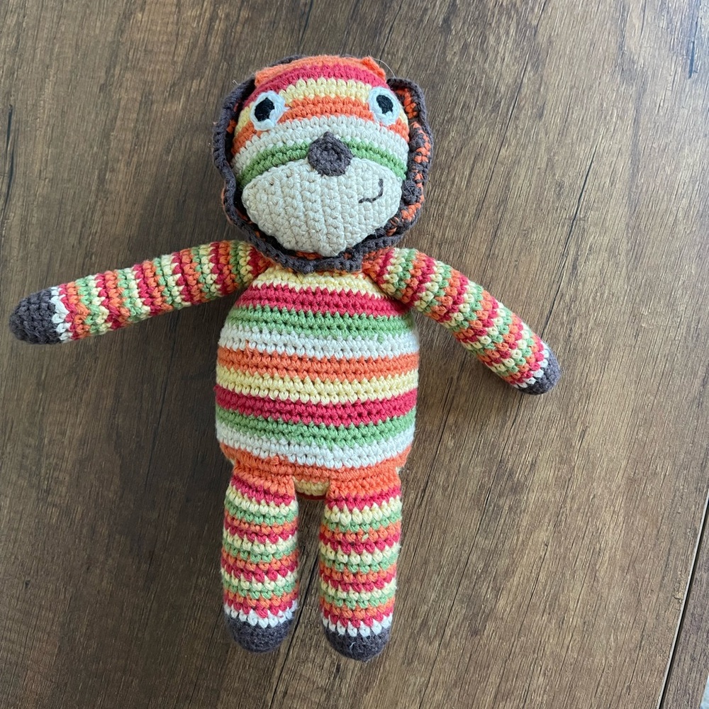 Vintage Pebble Knitted Handmade Toy 9”